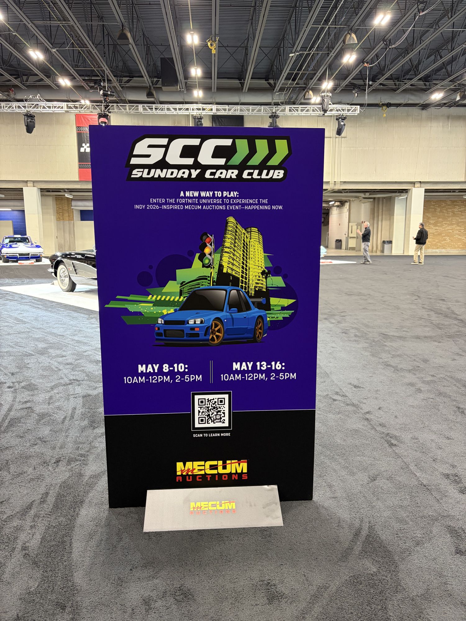 Event signage at Mecum Indy